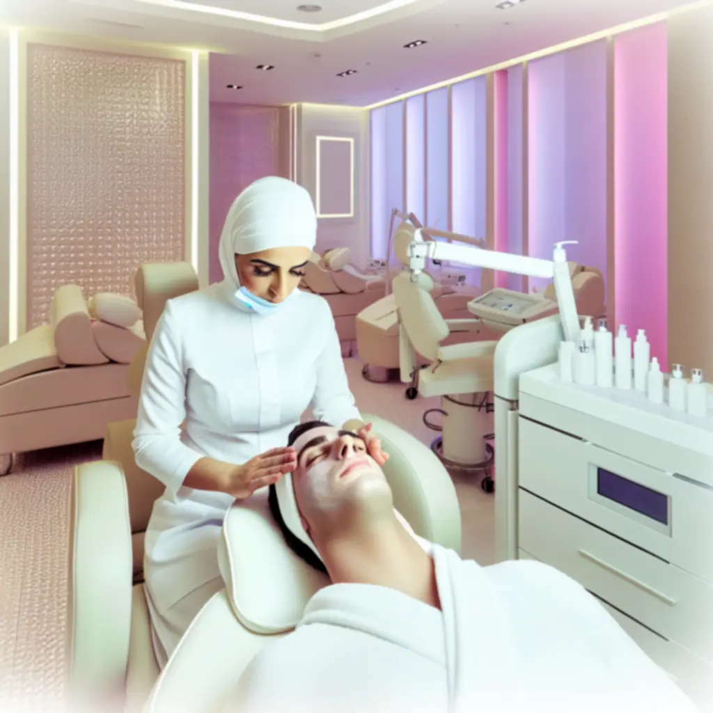 Prémium arckezelés közeli felvétel elegáns szalonkörnyezetben