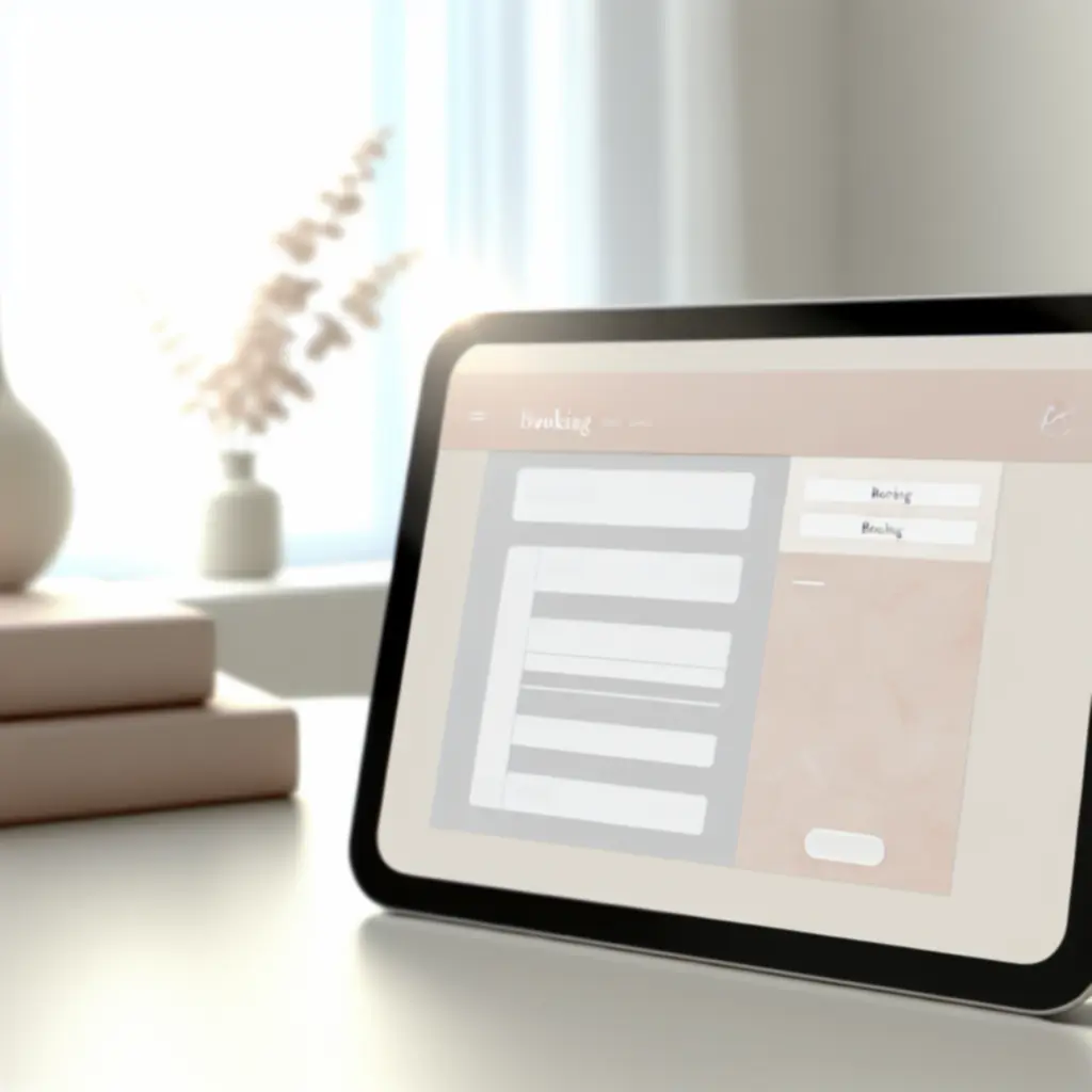 Online időpontfoglaló felület tablet nézetben a Skinstylehall szalonhoz.