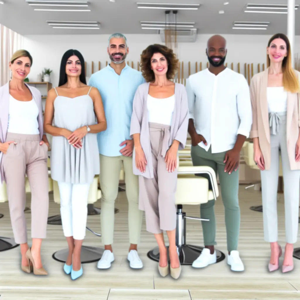 A Skinstylehall szalon mosolygós szakmai csapata csoportképen